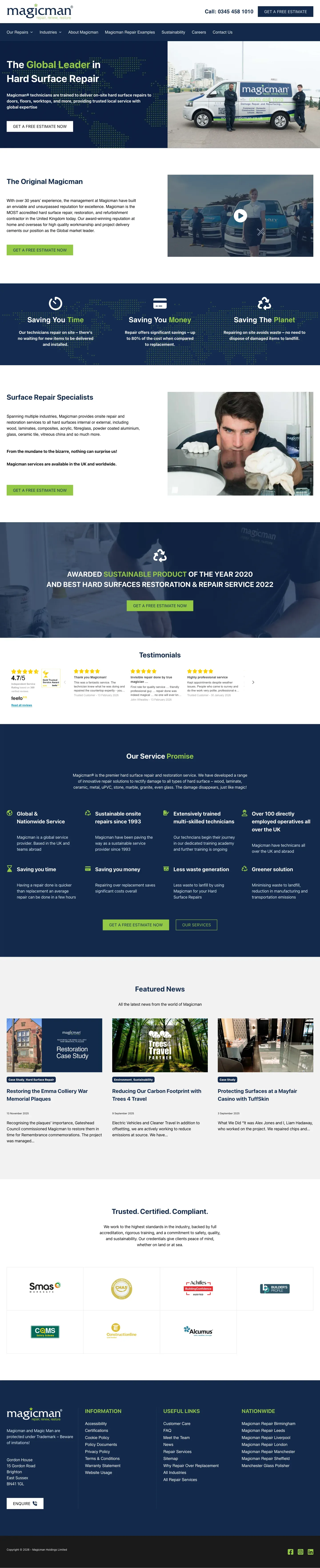 Magicman website screenshot