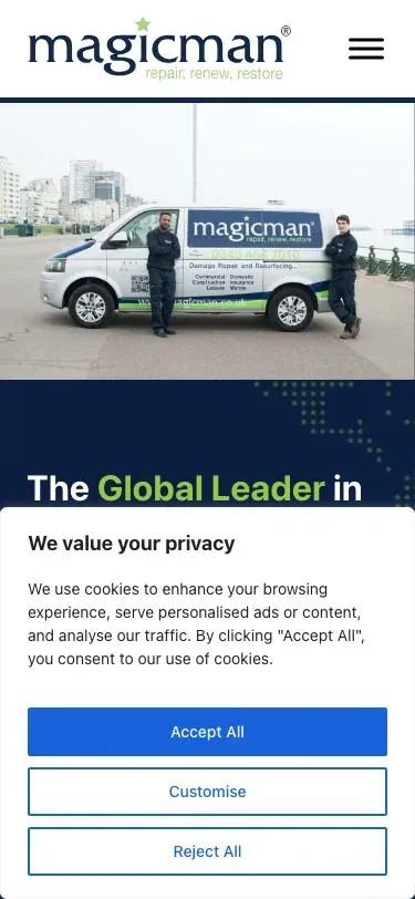 Magicman mobile view