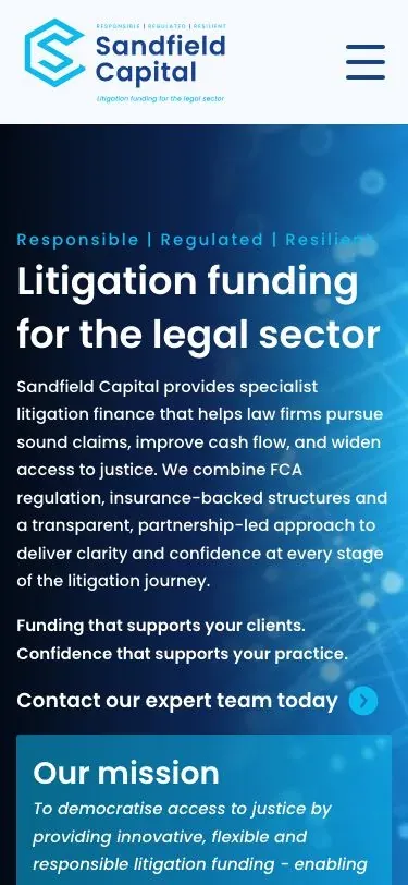 Sandfield Capital mobile view