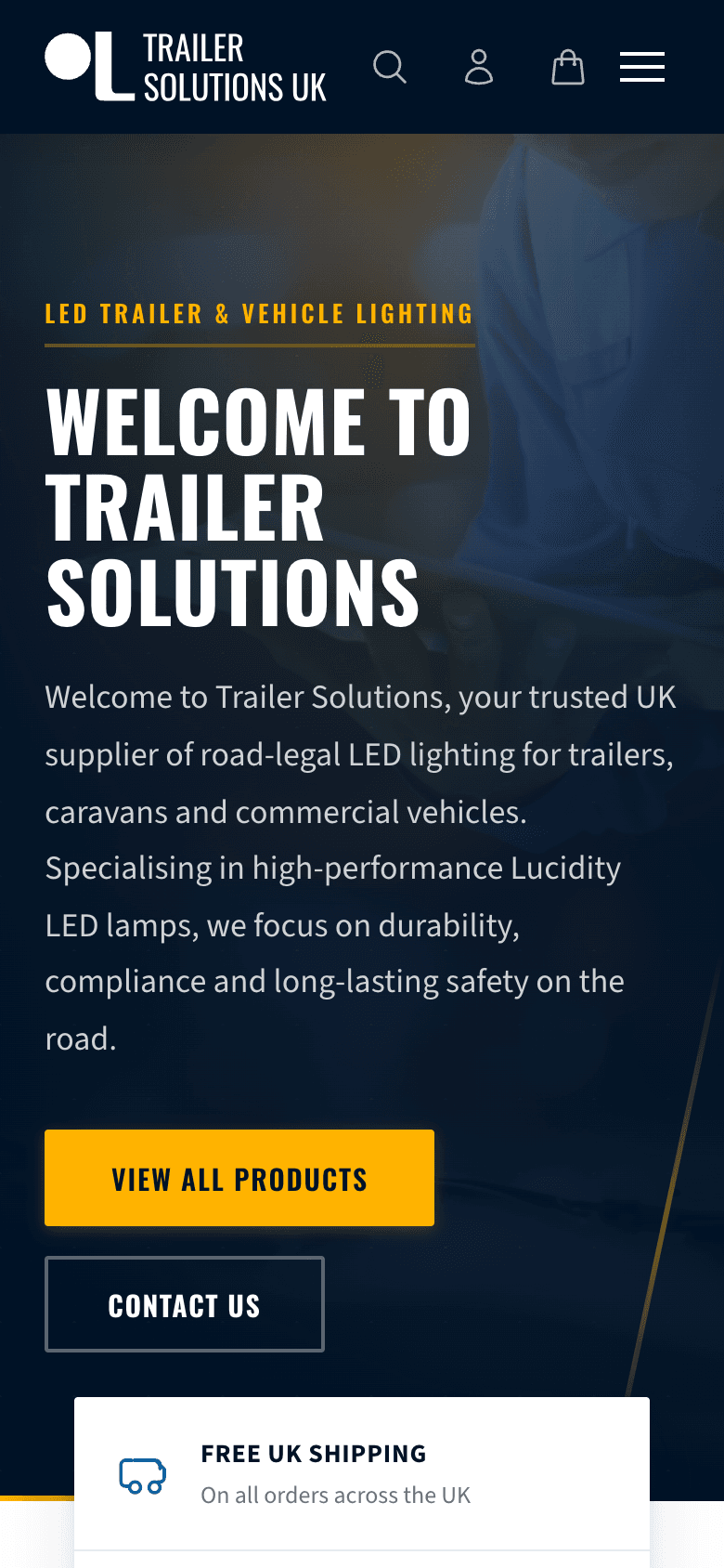 Trailer Solutions UK mobile view